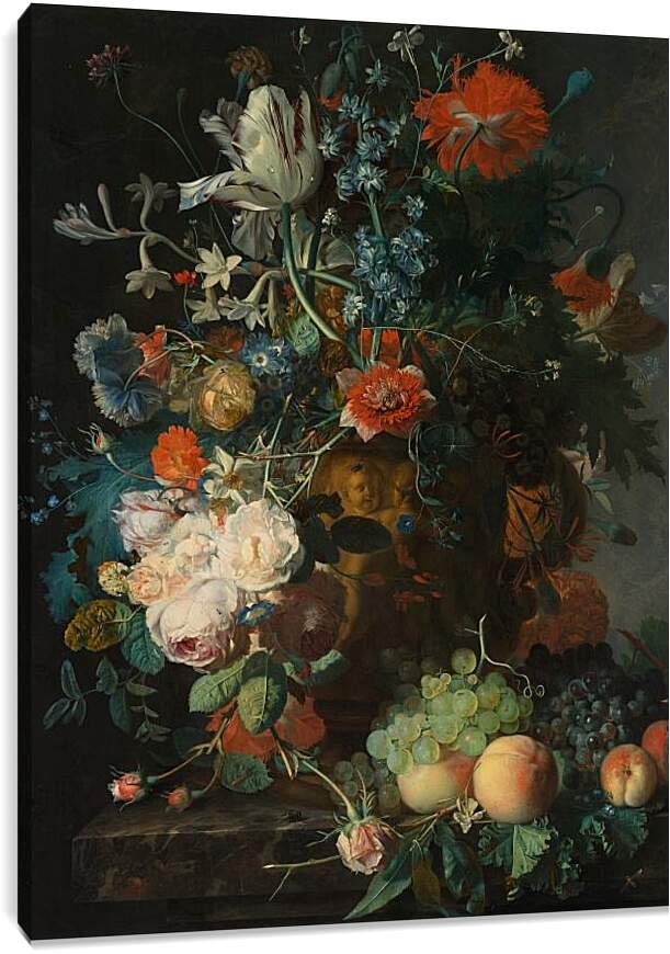 Постер и плакат - Букет цветов и фрукты. Ян ван Хёйсум