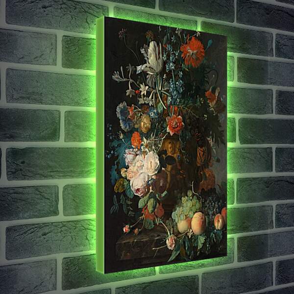 Лайтбокс световая панель - Букет цветов и фрукты. Ян ван Хёйсум