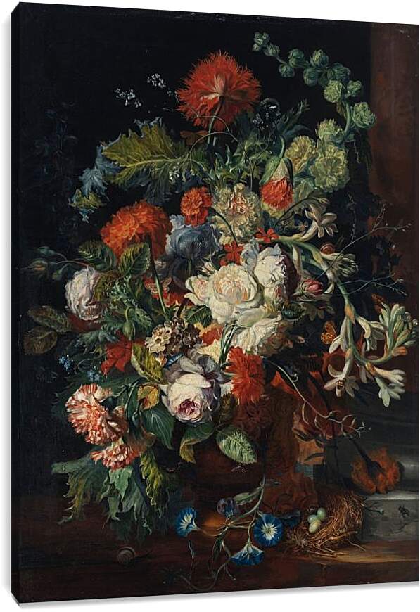 Постер и плакат - Букет цветов у колонны. Ян ван Хёйсум