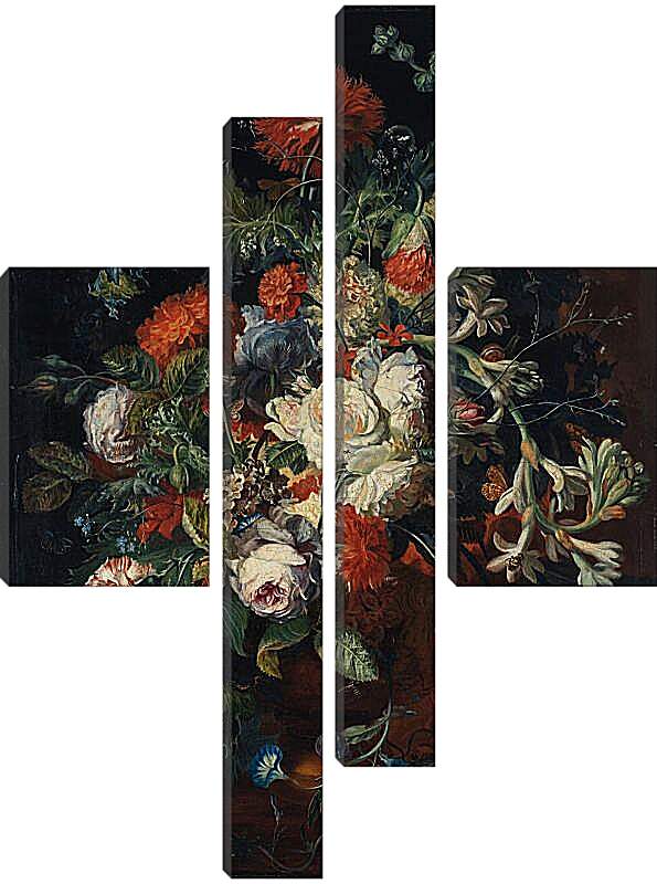 Модульная картина - Букет цветов у колонны. Ян ван Хёйсум