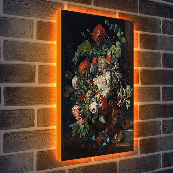 Лайтбокс световая панель - Букет цветов у колонны. Ян ван Хёйсум