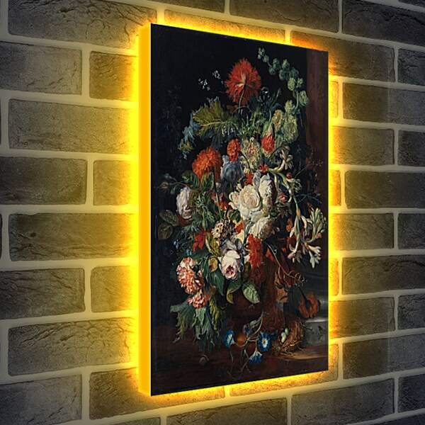 Лайтбокс световая панель - Букет цветов у колонны. Ян ван Хёйсум