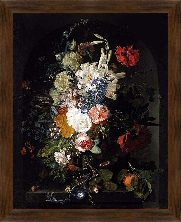 Картина в раме - Букет цветов. Ян ван Хёйсум