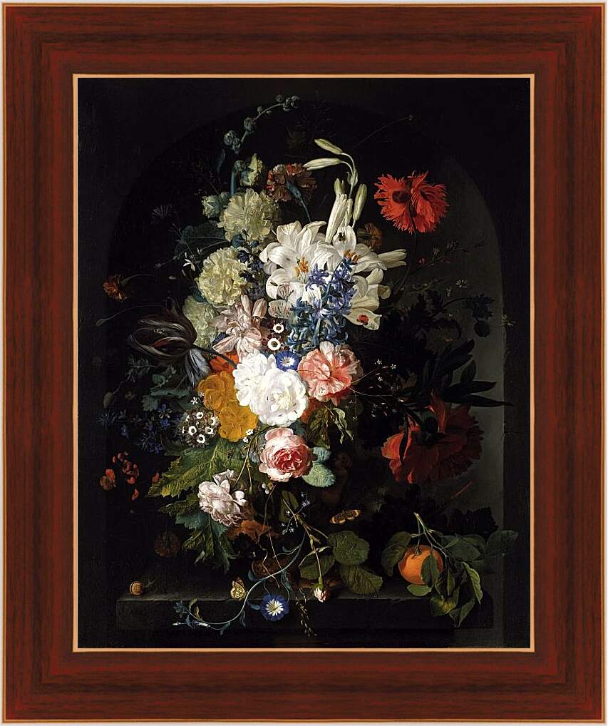 Картина в раме - Букет цветов. Ян ван Хёйсум