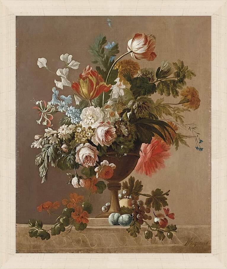Картина в раме - Ваза с цветами. Ян ван Хёйсум