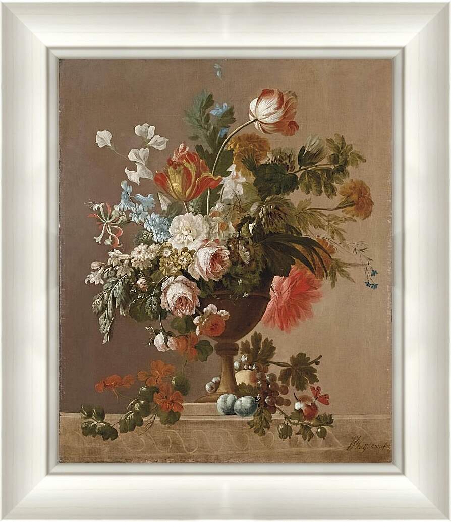 Картина в раме - Ваза с цветами. Ян ван Хёйсум