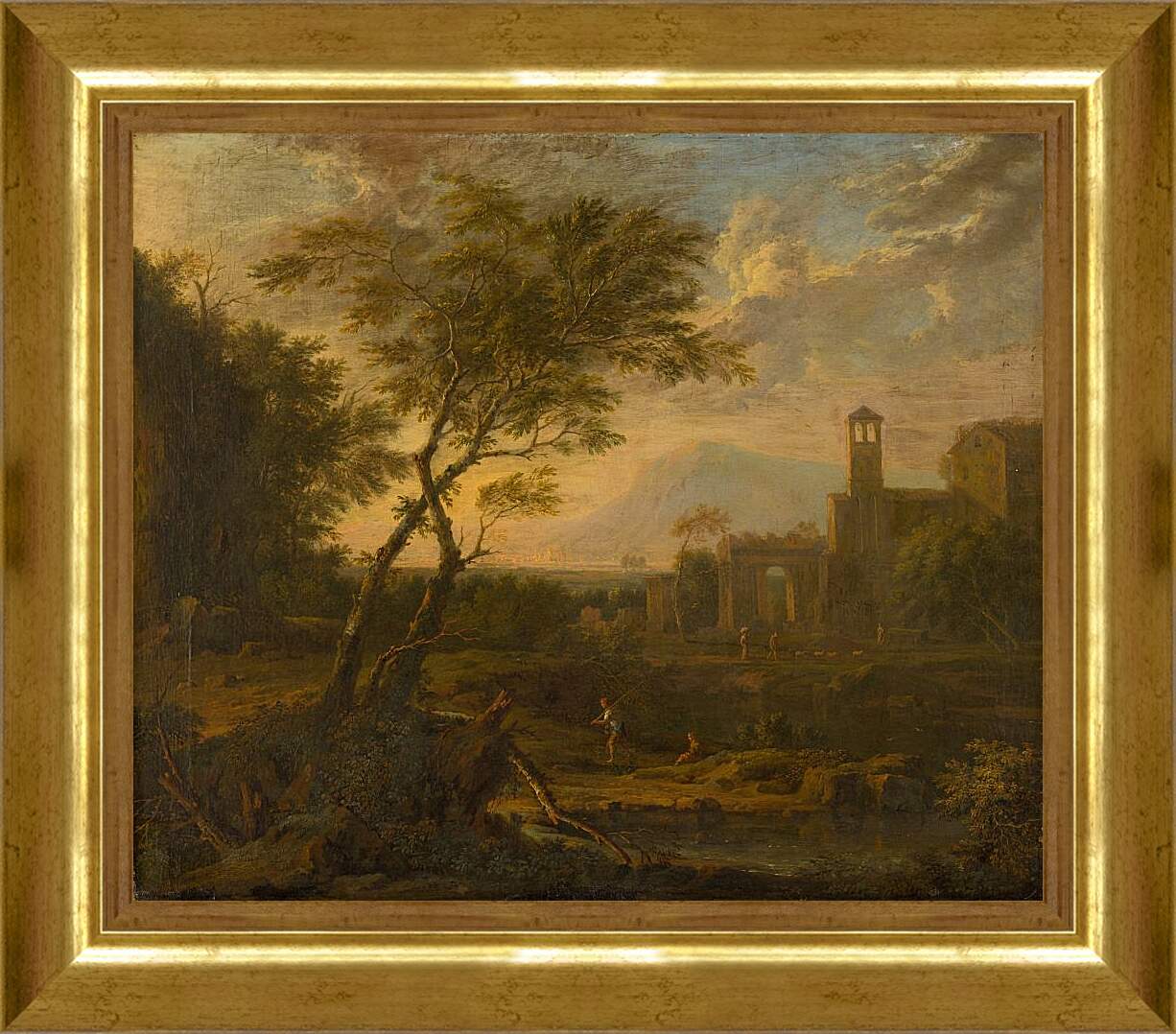 Картина в раме - Итальянский пейзаж. Ян ван Хёйсум