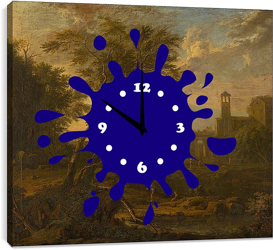 Часы картина - Итальянский пейзаж. Ян ван Хёйсум