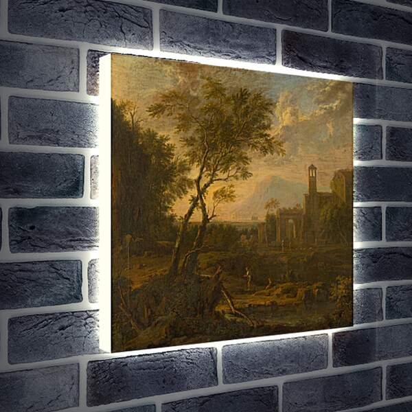 Лайтбокс световая панель - Итальянский пейзаж. Ян ван Хёйсум