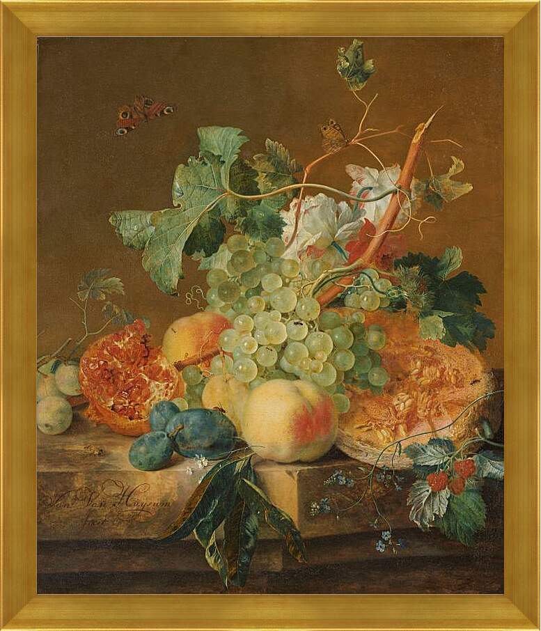 Картина в раме - Натюрморт с фруктами. Ян ван Хёйсум