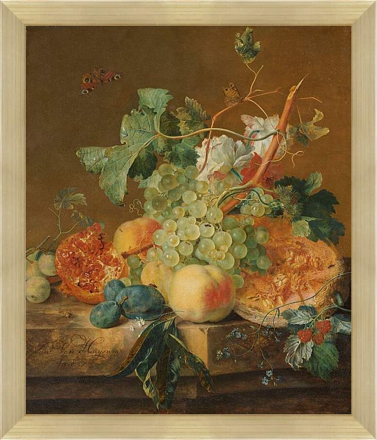 Картина в раме - Натюрморт с фруктами. Ян ван Хёйсум