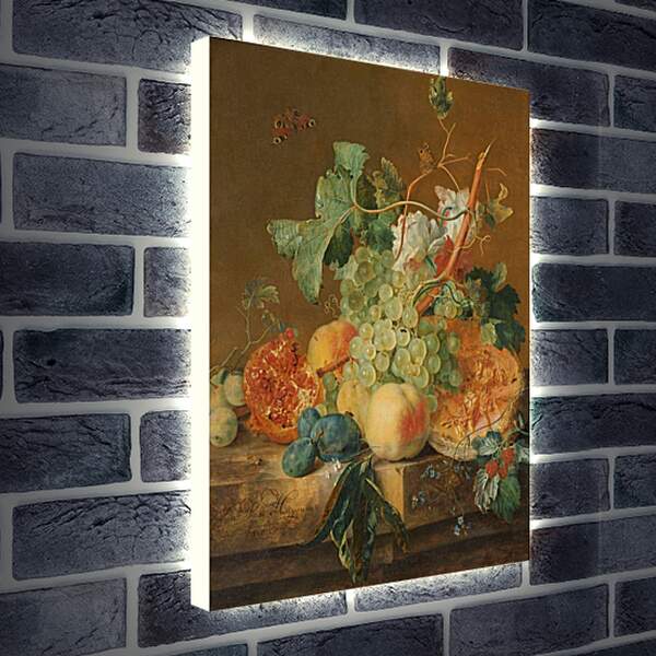 Лайтбокс световая панель - Натюрморт с фруктами. Ян ван Хёйсум