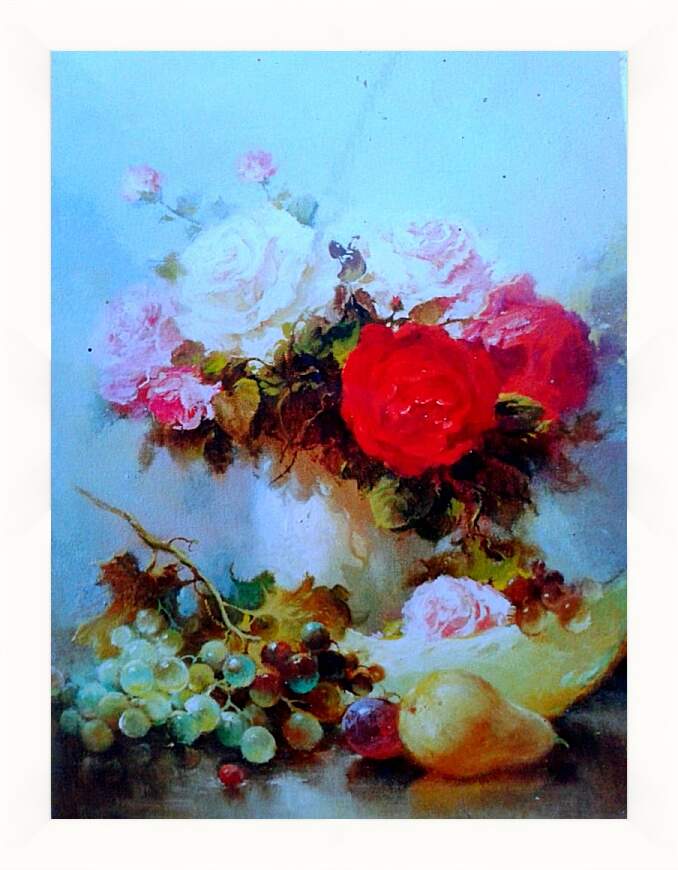 Картина в раме - Натюрморт и цветы