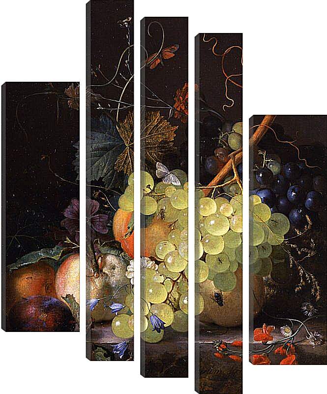 Модульная картина - Натюрморт с фруктами и цветами. Ян ван Хёйсум