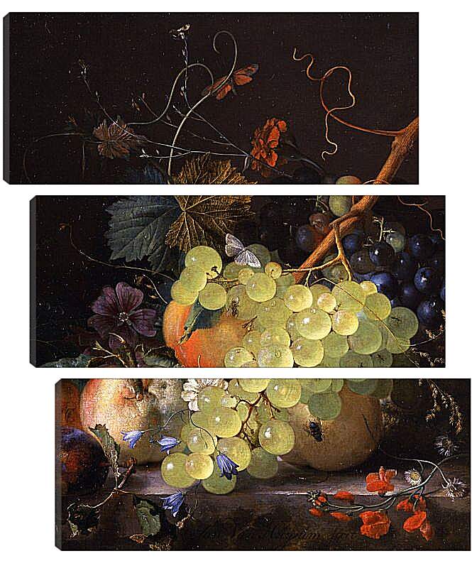 Модульная картина - Натюрморт с фруктами и цветами. Ян ван Хёйсум
