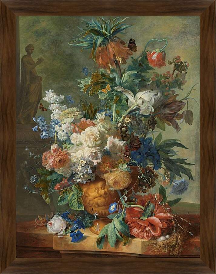 Картина в раме - Натюрморт с цветами. Ян ван Хёйсум