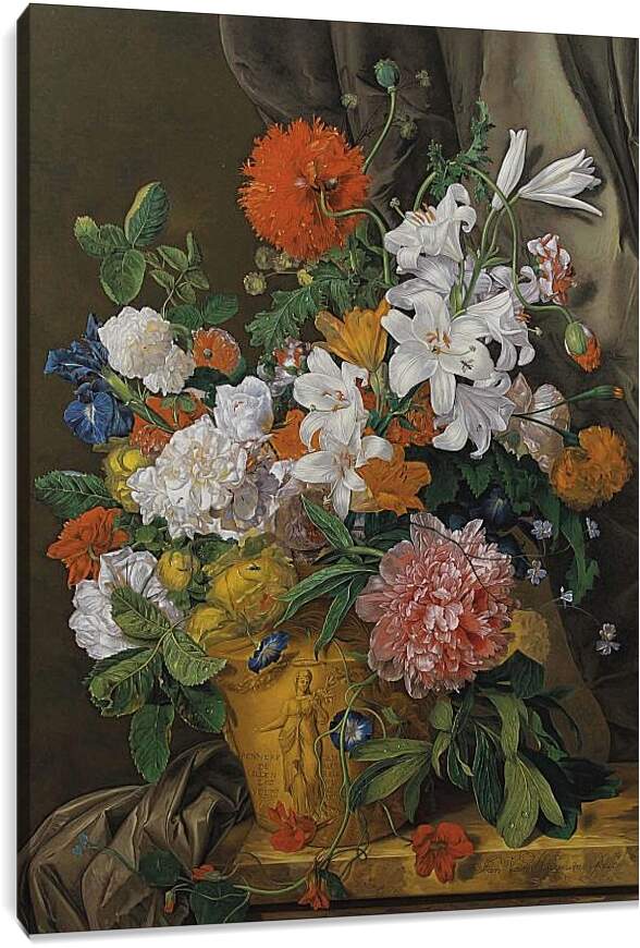Постер и плакат - Натюрморт с цветами в вазе. Ян ван Хёйсум