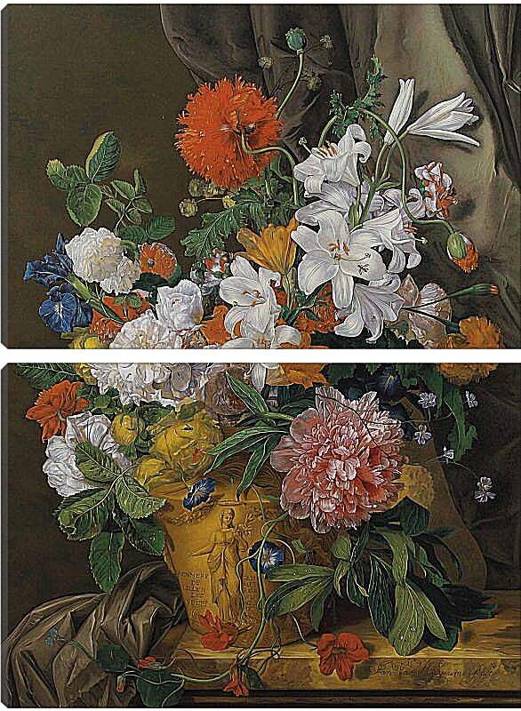 Модульная картина - Натюрморт с цветами в вазе. Ян ван Хёйсум