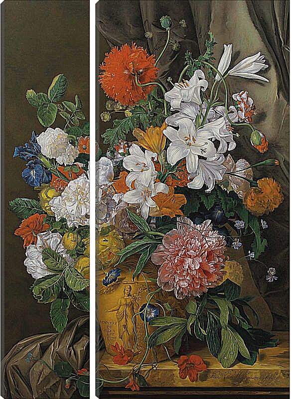 Модульная картина - Натюрморт с цветами в вазе. Ян ван Хёйсум