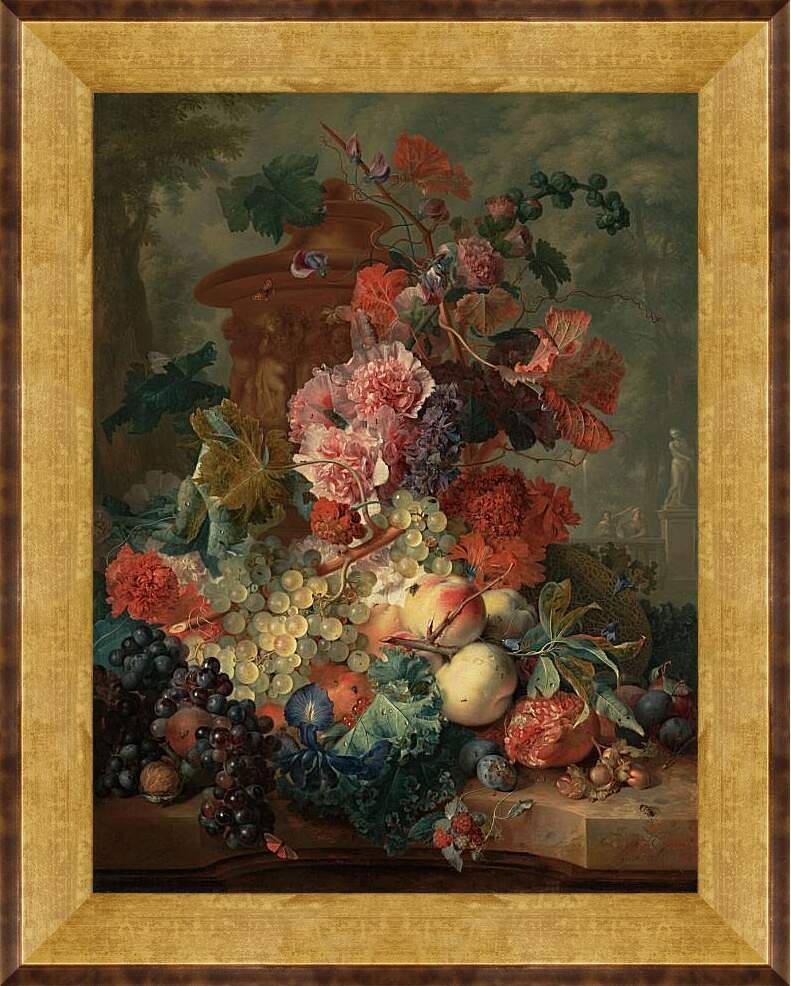 Картина в раме - Фрукты и цветы. Ян ван Хёйсум