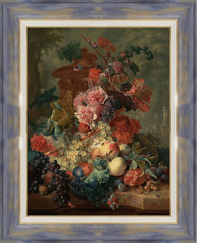 Картина в раме - Фрукты и цветы. Ян ван Хёйсум