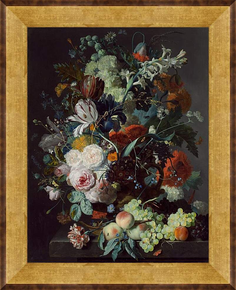 Картина в раме - Цветочный букет. Ян ван Хёйсум
