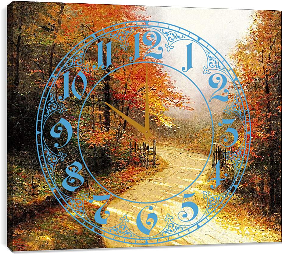 Часы картина - Осенний туман