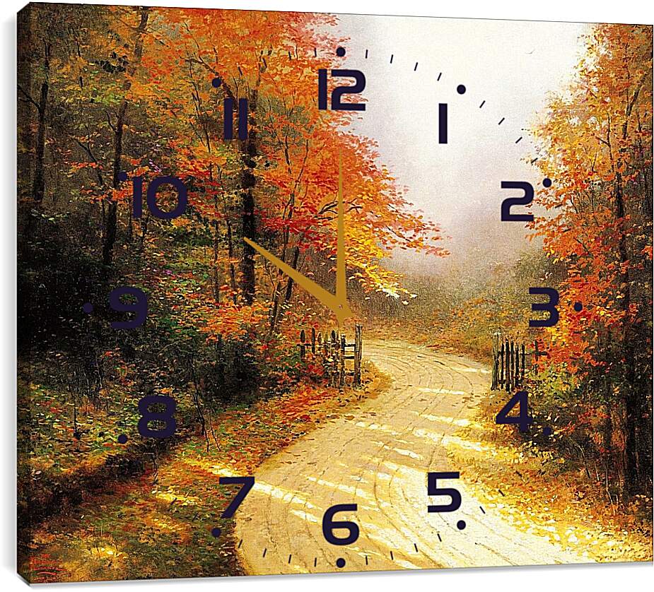 Часы картина - Осенний туман