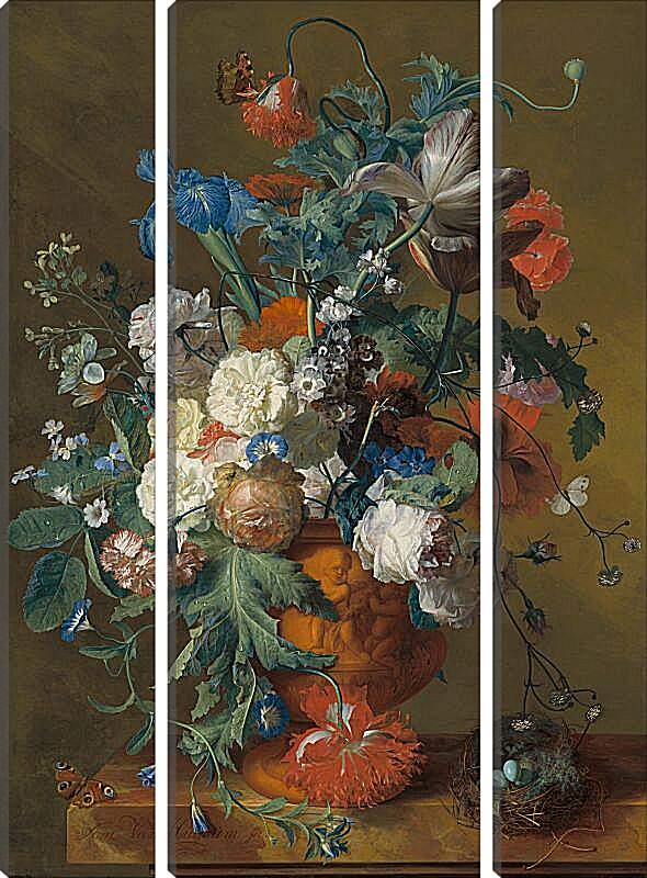 Модульная картина - Цветы в вазе. Ян ван Хёйсум