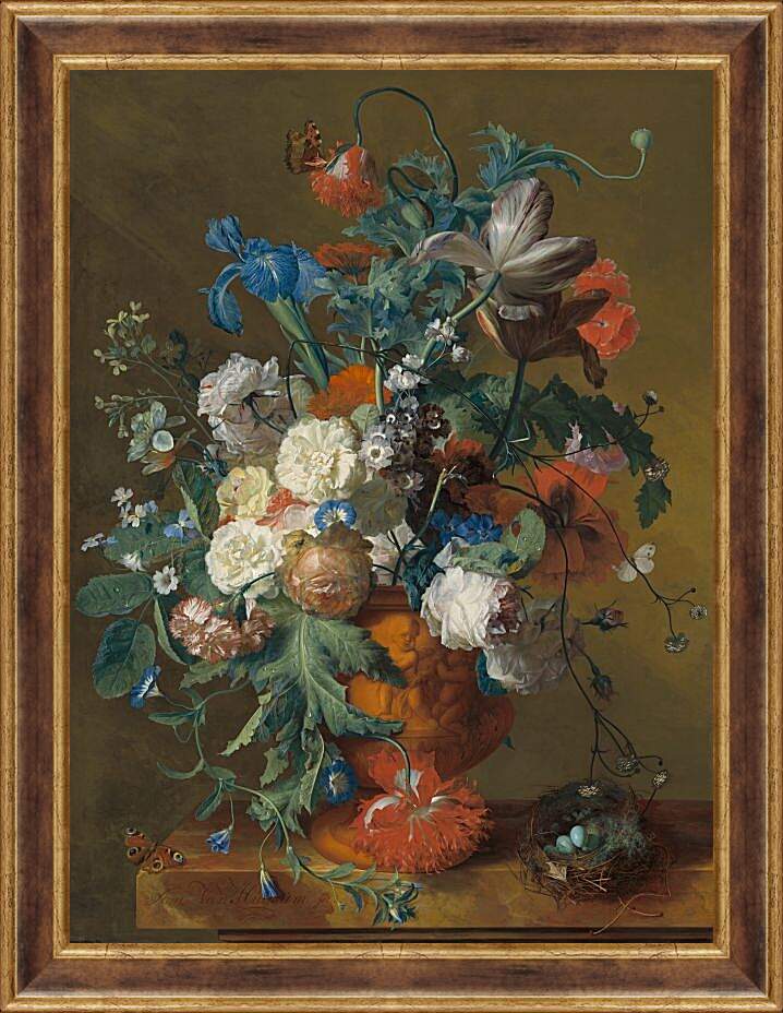 Картина в раме - Цветы в вазе. Ян ван Хёйсум