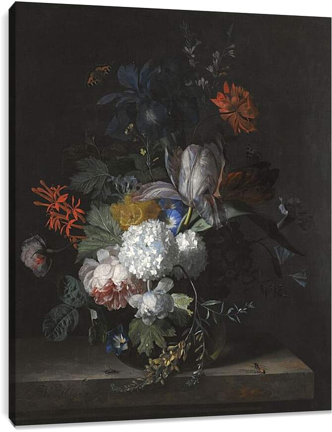 Постер и плакат - Цветы в стеклянной вазе. Ян ван Хёйсум