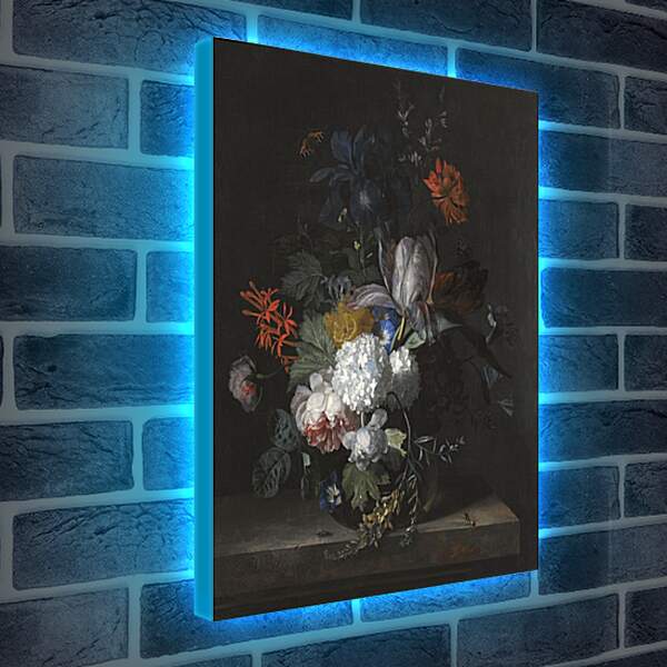 Лайтбокс световая панель - Цветы в стеклянной вазе. Ян ван Хёйсум