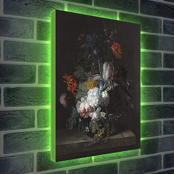 Лайтбокс световая панель - Цветы в стеклянной вазе. Ян ван Хёйсум