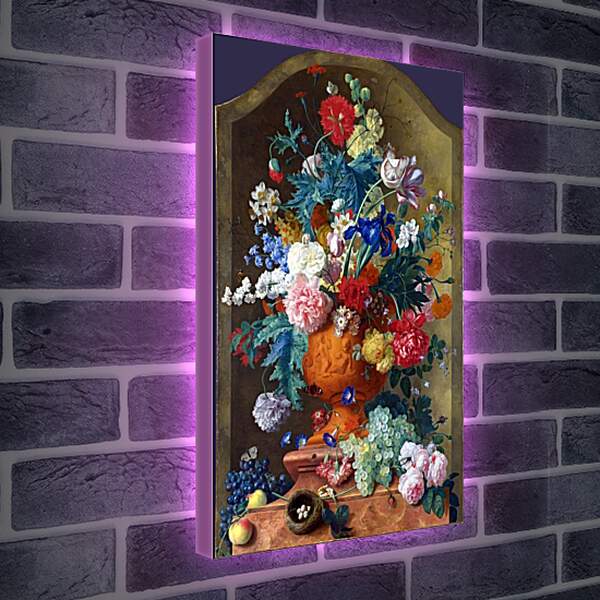 Лайтбокс световая панель - Цветы в терракотовой вазе. Ян ван Хёйсум