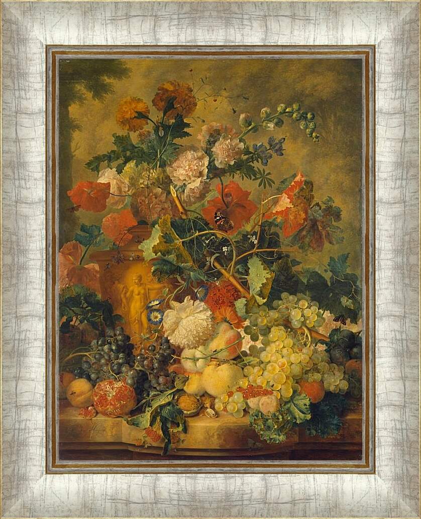 Картина в раме - Цветы и плоды. Ян ван Хёйсум