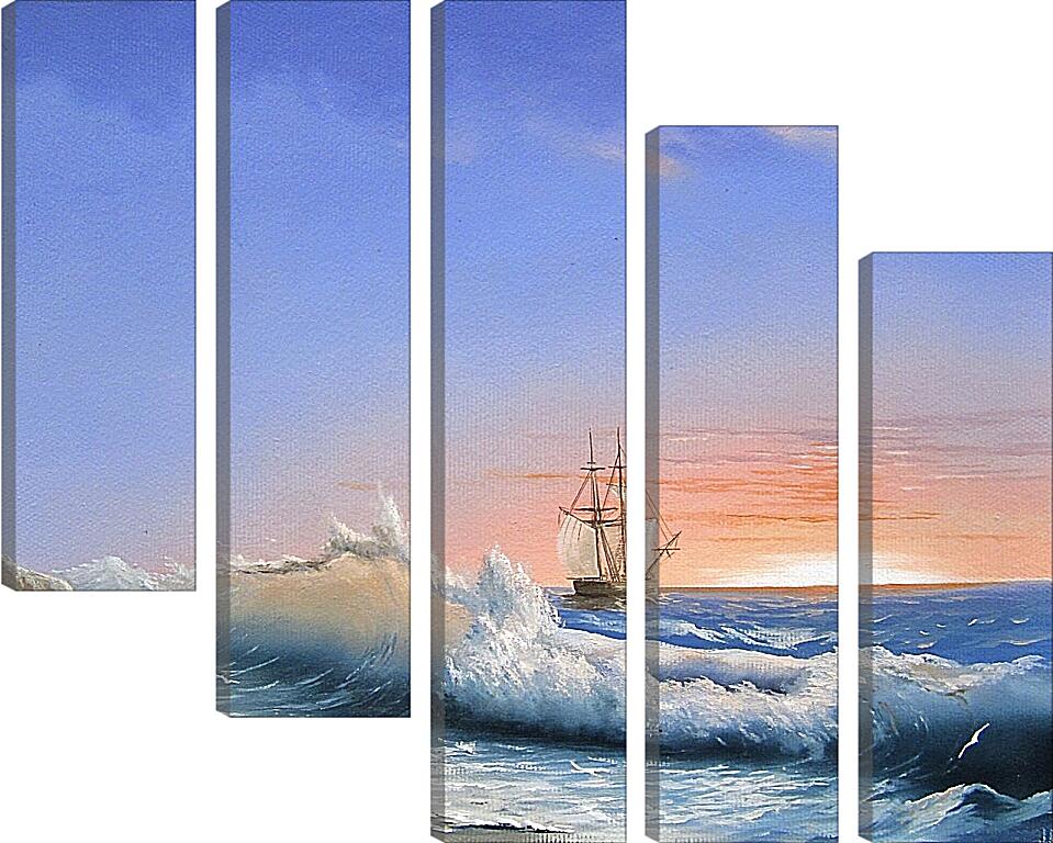 Модульная картина - Закат на море