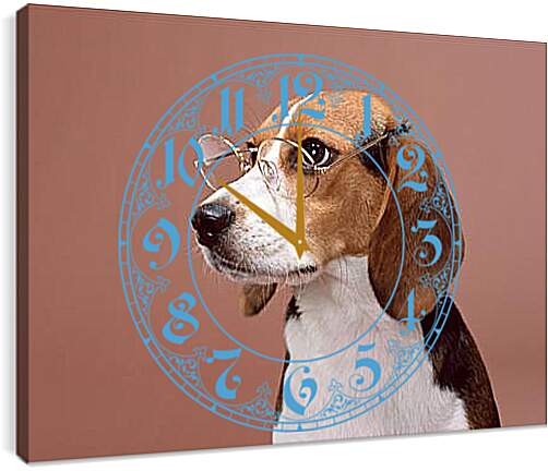 Часы картина - Собака в очках