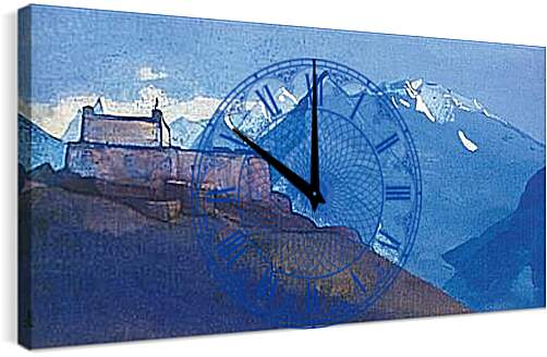 Часы картина - Монастырь в Сиссу. Рерих Николай