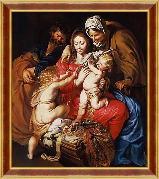 Картина в раме - The Holy Family with St. Питер Пауль Рубенс