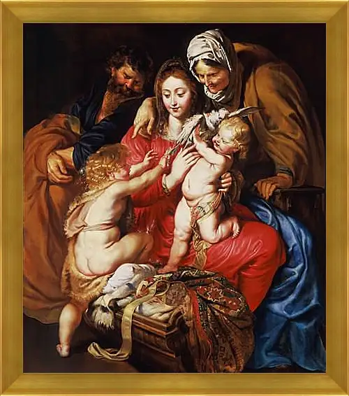 Картина в раме - The Holy Family with St. Питер Пауль Рубенс