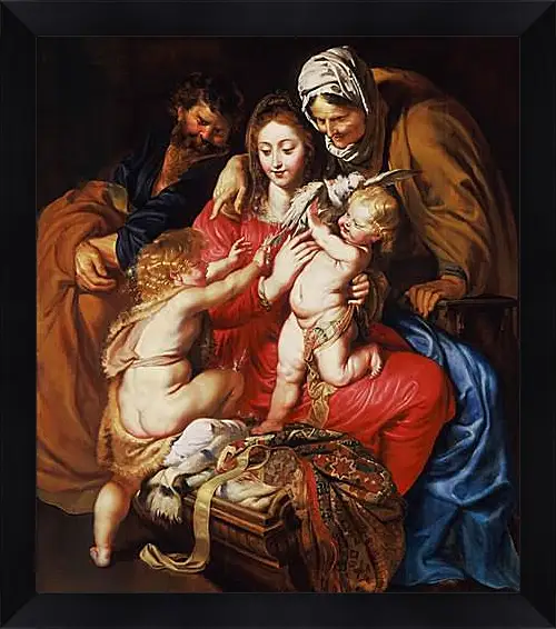 Картина в раме - The Holy Family with St. Питер Пауль Рубенс