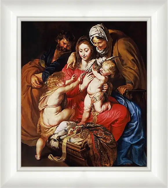 Картина в раме - The Holy Family with St. Питер Пауль Рубенс