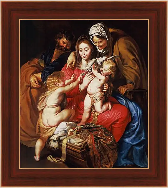 Картина в раме - The Holy Family with St. Питер Пауль Рубенс