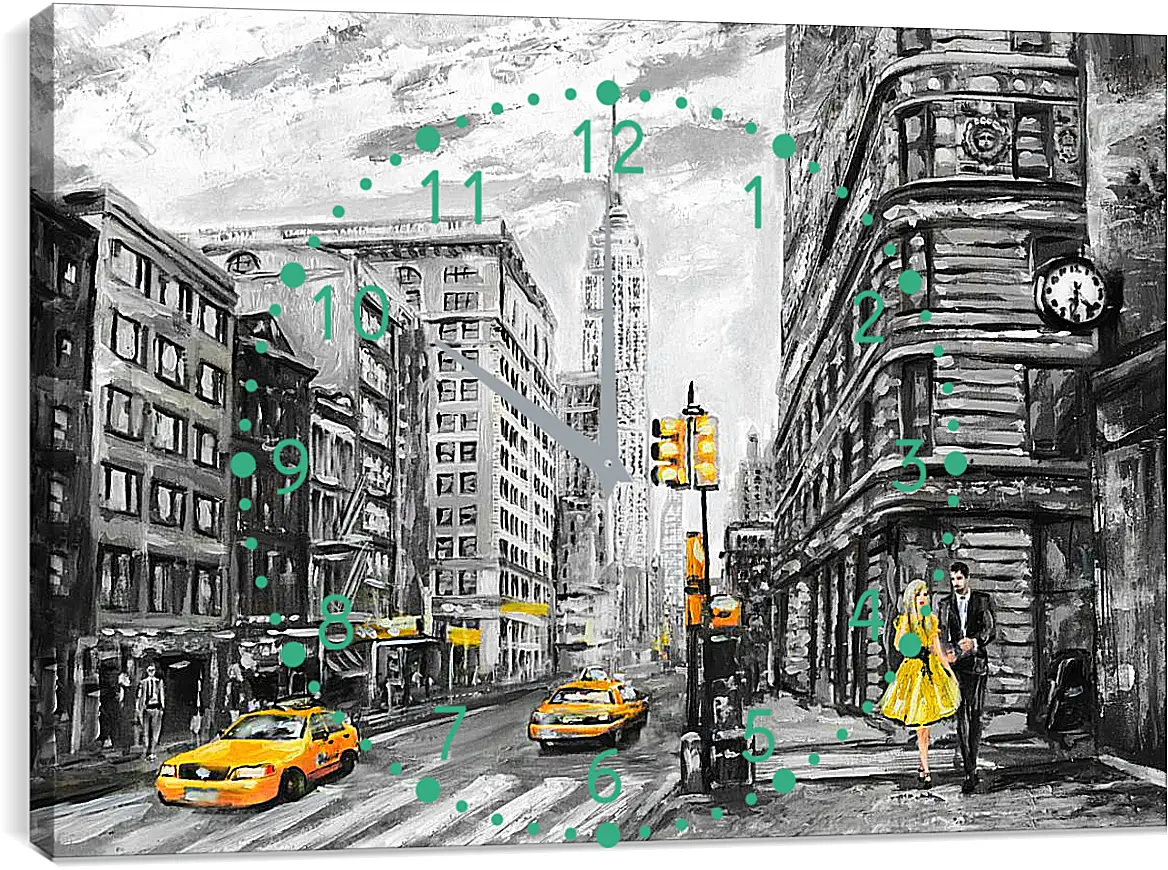 Часы картина - Двое в Нью-Йорке