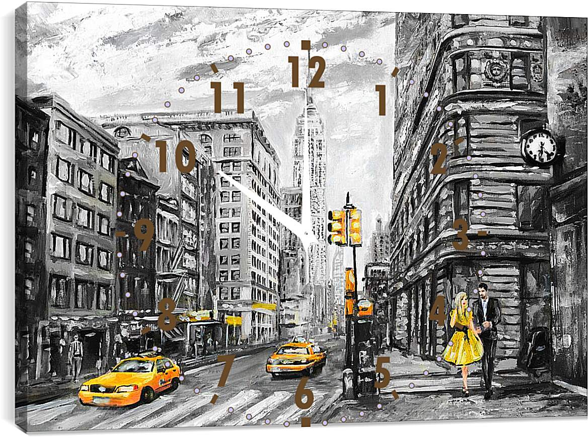 Часы картина - Двое в Нью-Йорке
