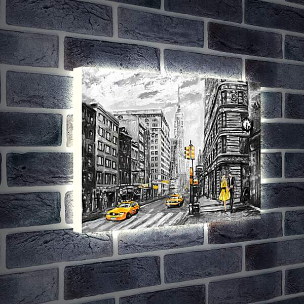 Лайтбокс световая панель - Двое в Нью-Йорке