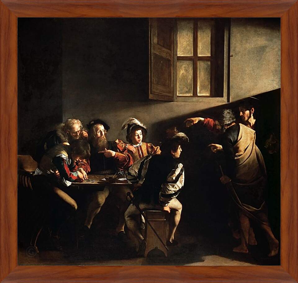 Картина в раме - Призвание cвятого Матфея. Микеланджело Караваджо