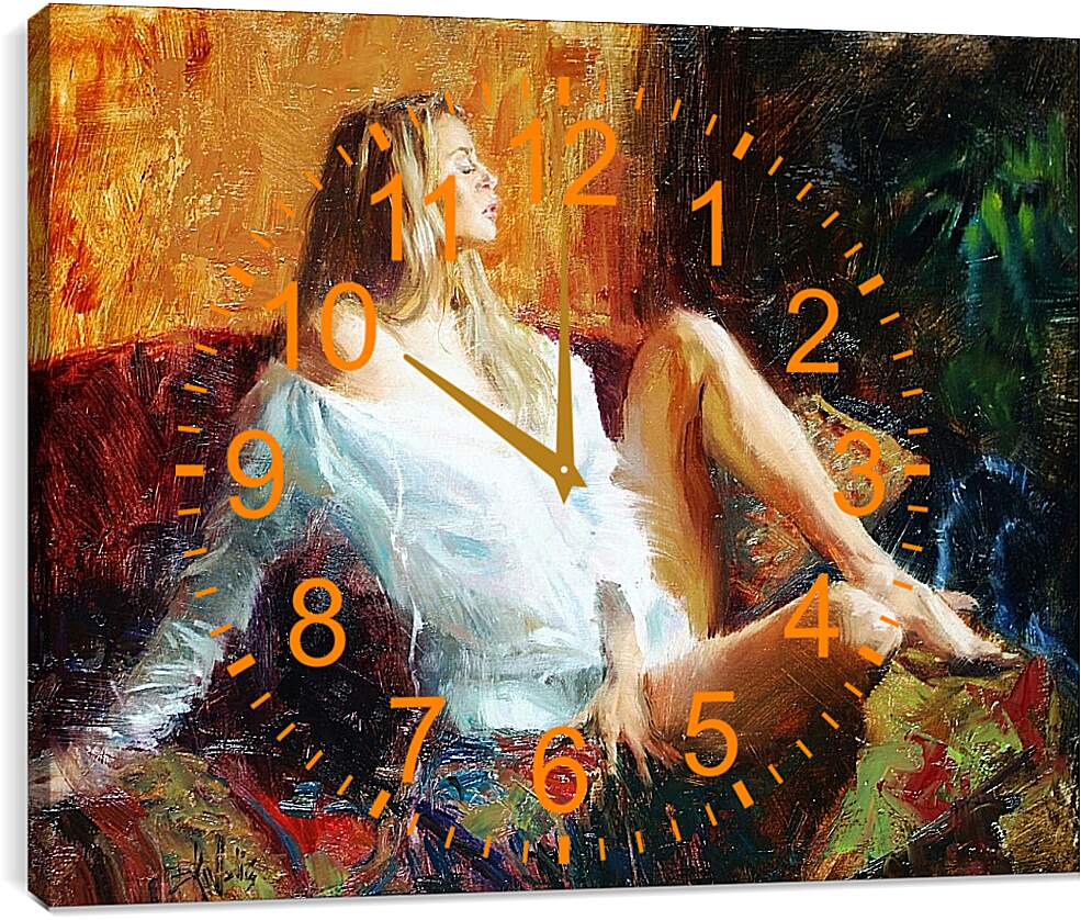 Часы картина - Девушка современности