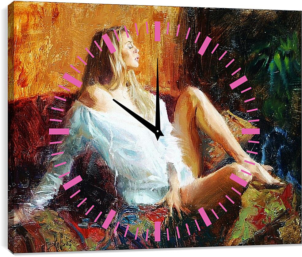 Часы картина - Девушка современности