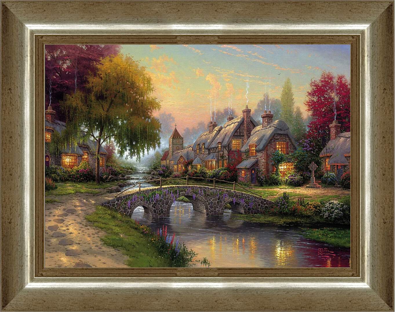 Картина в раме - Деревня в викторианском стиле